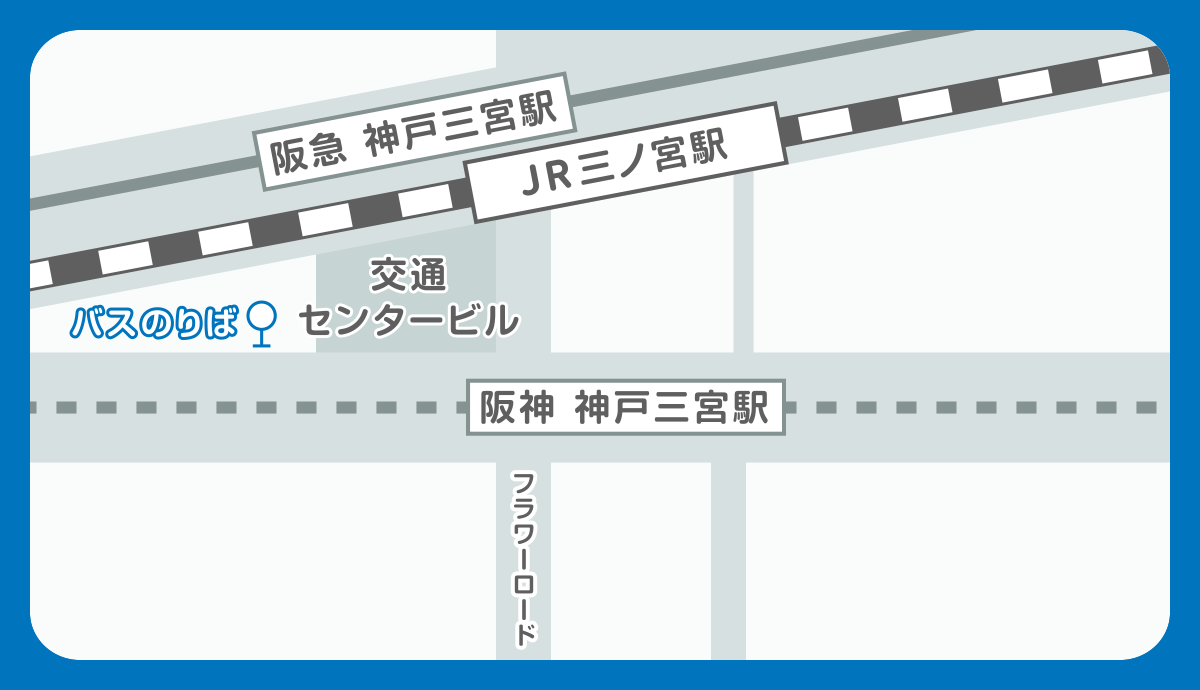 【JR「三ノ宮駅」からバスのりばへのルート】