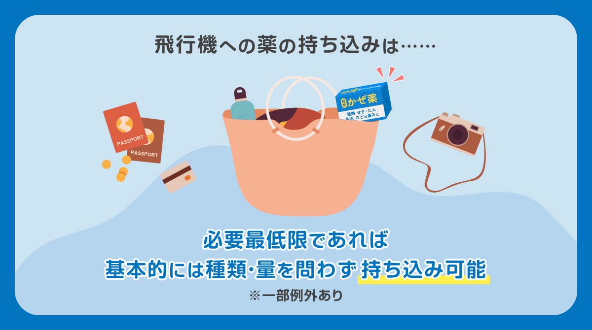 飛行機への薬の持ち込みは……