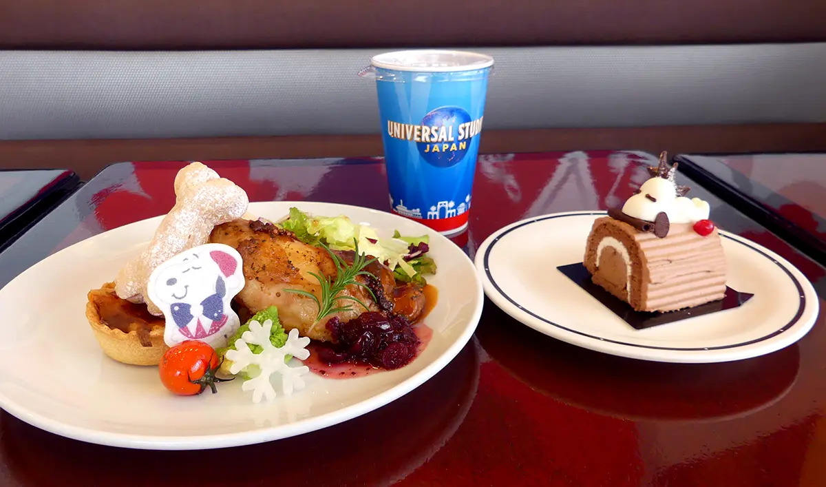 『ローストチキン～デミグラスソース&ベリーソース～』と『ブッシュ・ド・ノエル～ショコラ&マロン～』