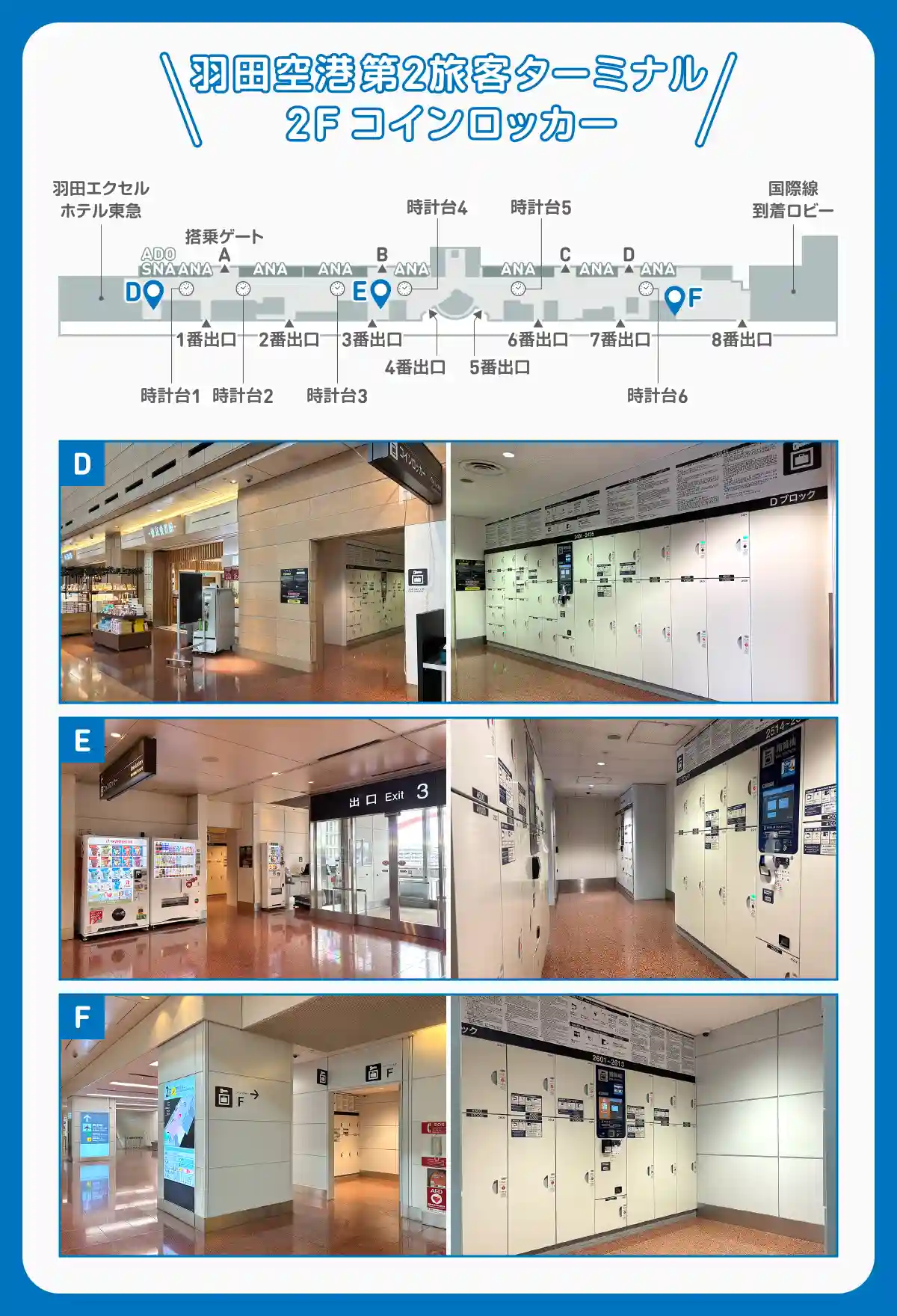 羽田空港第2旅客ターミナル/2F（マップ記号D・E・F）