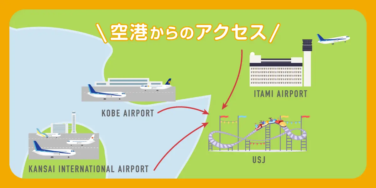 主要空港からのアクセスを比較