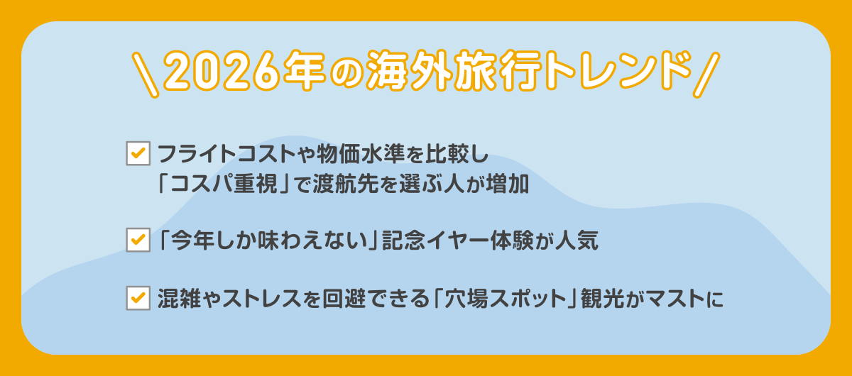 2026年の海外旅行トレンド
