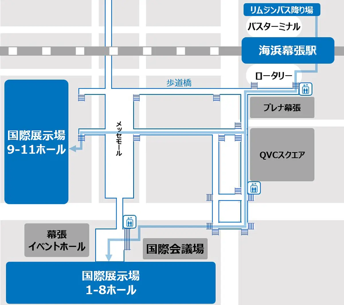 海浜幕張駅から幕張メッセへの徒歩ルート