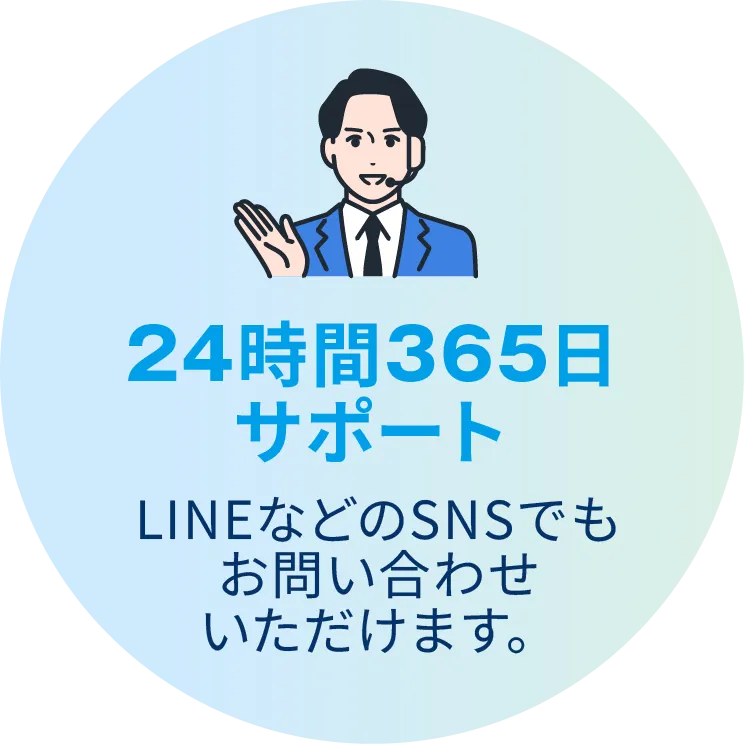 24時間365日サポート