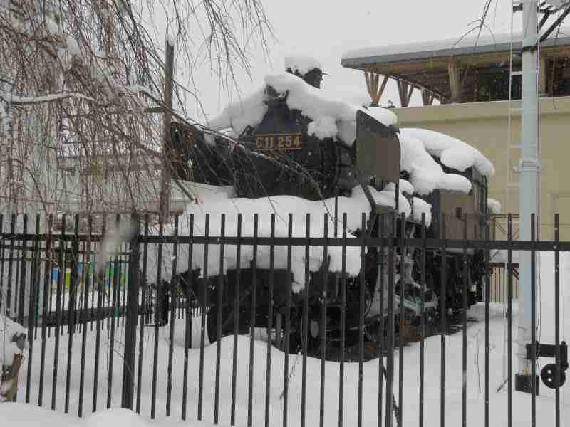 会津田島駅前のSL(C11 254号機) ⓒ野岩鉄道株式会社