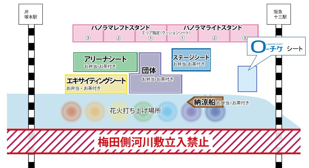 2023 8/5淀川花火大会アリーナシート2枚