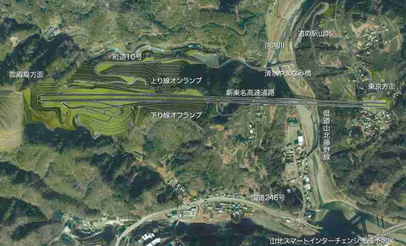 山北スマートインターチェンジ　完成予想図（イメージ）ⓒ中日本高速道路株式会社